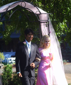 bridesmaid in pink