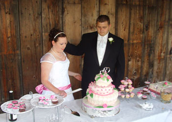 wedding cake on the veranda